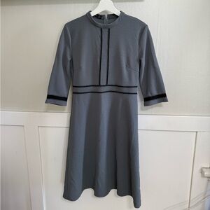 Homeyee Gray Dress with Black Accents